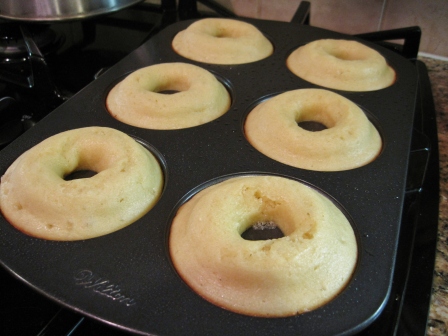 Baked donuts out of oven